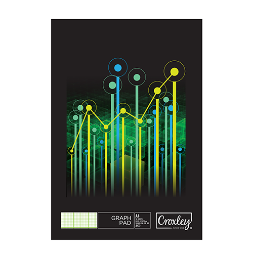 CROXLEY JD572 A4 50 Sheet Graph Pad 2/10/20mm Pack of 10-GRP572