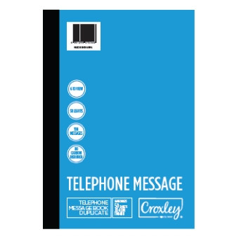CROXLEY JD40M Telephone Message Book 6-to-View 50Sh Self Carbonised Pack of 5-TMB40M