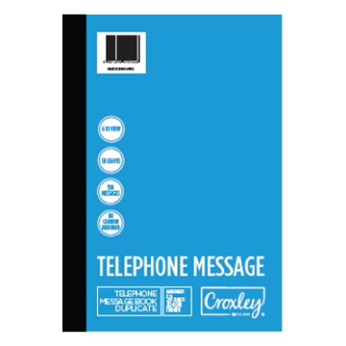 CROXLEY JD40M Telephone Message Book 6-to-View 50Sh Self Carbonised Pack of 5-TMB40M CROXLEY JD40M Telephone Message Book 6-to-View 50Sh Self Carbonised Pack of 5-TMB40M
