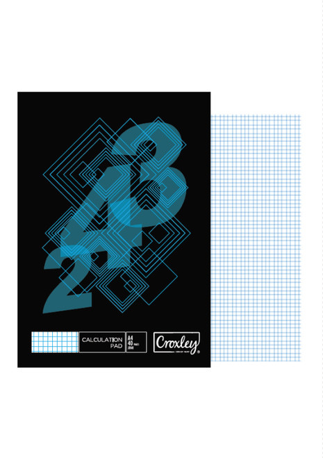 CROXLEY JD141 Calculation Pad 40 Sheet 5mm Squares A4 Pack of 10-CCP141