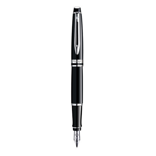 WATERMAN Expert Fountain Pen - Lacquer Black Chrome Trim-NS0951760 WATERMAN Expert Fountain Pen - Lacquer Black Chrome Trim-NS0951760
