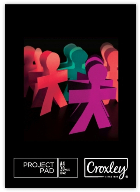 CROXLEY JD142 20 Sheets A4 160GSM Board Assorted Bright Colours-PAD142 CROXLEY JD142 20 Sheets A4 160GSM Board Assorted Bright Colours-PAD142
