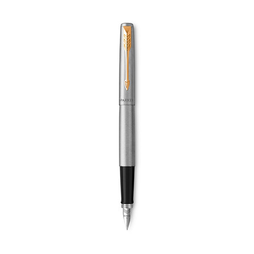 PARKER Jotter Fountain Pen - Stainless Steel Gold Trim-NS2030948