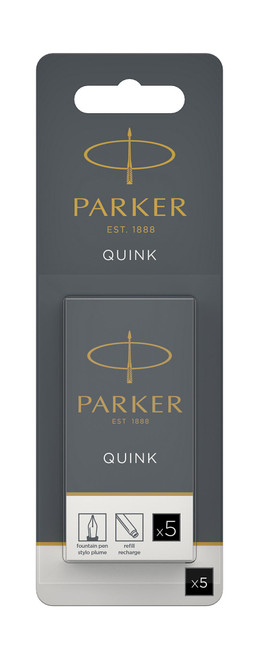 PARKER Fountain Pen Ink Cartridge Carded 5s - Black-NS1950402
