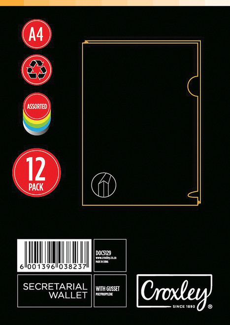 CROXLEY A4 Secretarial Folder Assorted Colours (Pack 10) - DOC5129