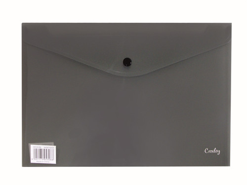 CROXLEY Envelope with Button - A4 (Black) (Pack of 12)-DOC20102N