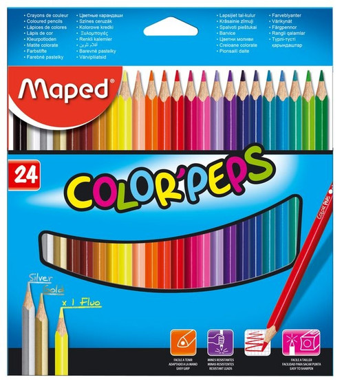 MAPED Colour Pencils Star Triangular 24's-183224