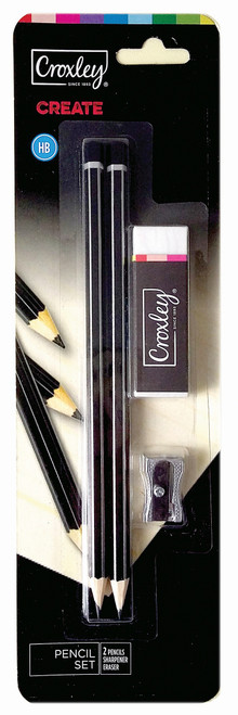 CROXLEY CREATE 2xHB Pencil Value Pack + Eraser +  Sharpener-PCL73CC