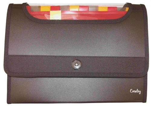 CROXLEY Concertina File 12 Division each Black-DOC42902