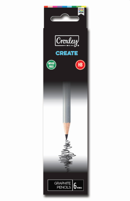 CROXLEY CREATE Wood Free Pencils - HB (Pack 6)-PCL815HB
