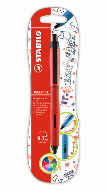 STABILO Palette Retractable Gel Pen Fine Red Card Red Ink-BM-16238 STABILO Palette Retractable Gel Pen Fine Red Card Red Ink-BM-16238
