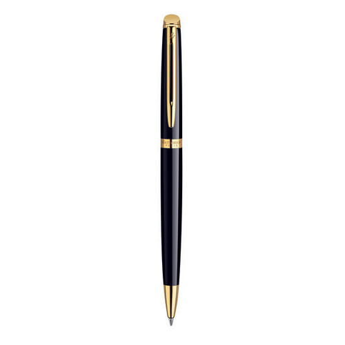 WATERMAN Hemisphere Ballpoint Pen - Mars Lacquer Black Gold Trim-NS0920670