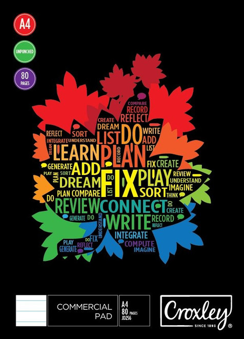 CROXLEY JD265 80 Sheet Executive Pad Ruled Feint & Margin A4 Pack of 10-PAD265 CROXLEY JD265 80 Sheet Executive Pad Ruled Feint & Margin A4 Pack of 10-PAD265