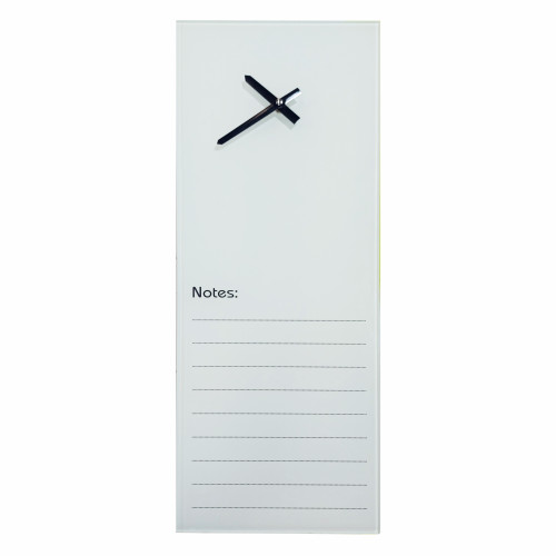 Glass Clock With Notes (200 x 580mm - White) - CG2058W Glass Clock With Notes (200 x 580mm - White) - CG2058W