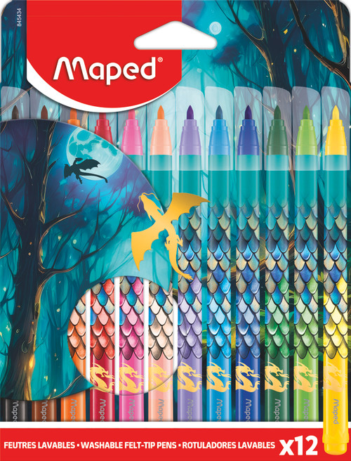 MAPED DRAGON FELT TIP PENS 12'S-845434