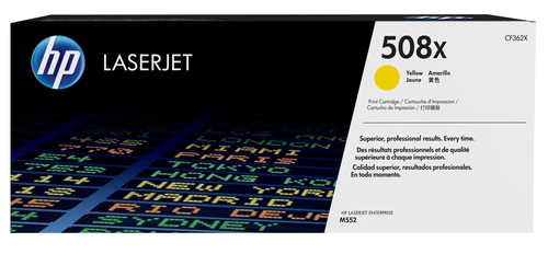 HP 508X Yellow LaserJet Enterprise M55 M553 Toner Cartridge Yield 9500 PGS - TAR - CF362X-TAR