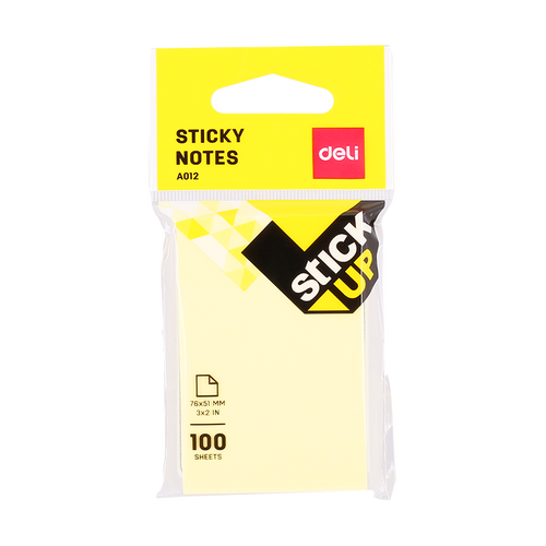 Stick Notes Pastel 76 x 51mm - Yellow Stick Notes Pastel 76 x 51mm - Yellow