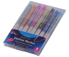 Metallic 8-Piece Outline Marker - GSR - ST368-8Piece