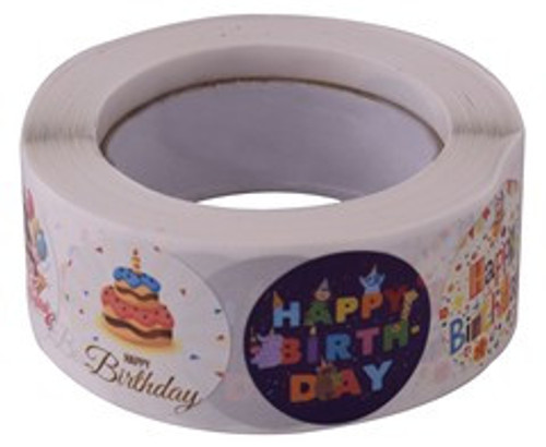 500pcs Sticker Roll - Happy Birthday - GSR -ST373-HappyBirthday1 500pcs Sticker Roll - Happy Birthday - GSR -ST373-HappyBirthday1