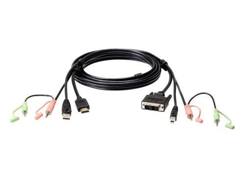ATEN HDMI to DVI-D USB USB KVM Cable with Audio; 1,8M USB HDMI to DVI-D, 1.8 m, Black, HDMI Type A (Standard), DVI-D, Male, Male ATEN HDMI to DVI-D USB USB KVM Cable with Audio; 1,8M USB HDMI to DVI-D, 1.8 m, Black, HDMI Type A (Standard), DVI-D, Male, Male
