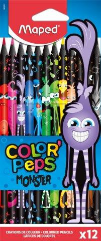 MAPED Colour Pencils Monster Triangular 0% Wood 12's-862612