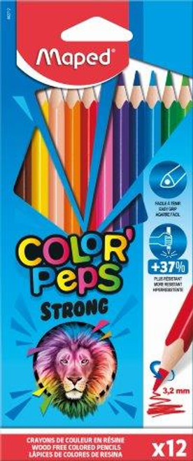 MAPED Colour Pencils Strong Triangular 0% Wood 12's-862712 MAPED Colour Pencils Strong Triangular 0% Wood 12's-862712