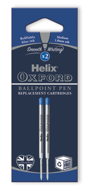 HELIX OXFORD Ballpen Refill Medium Blue 2's-H209824