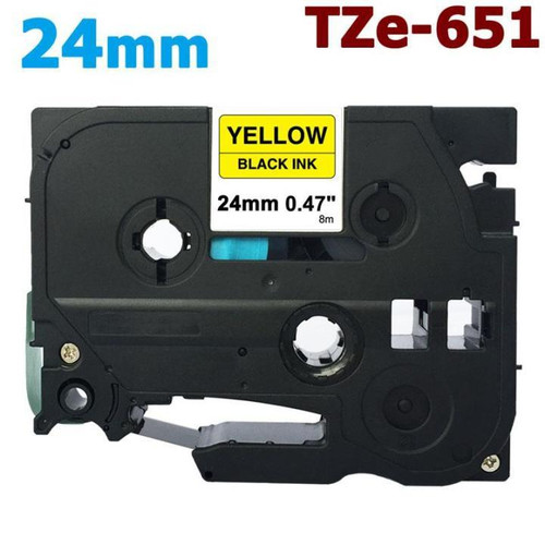 BROTHER Brother Compatible Labelling Tape 24mm Laminated TZ651 Black on Yellow BROTHER Brother Compatible Labelling Tape 24mm Laminated TZ651 Black on Yellow