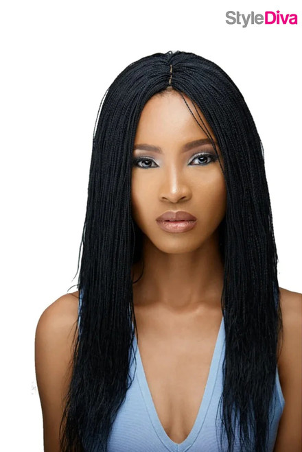 Premium Hand Braided Micro Twist Wigs 18"  Black