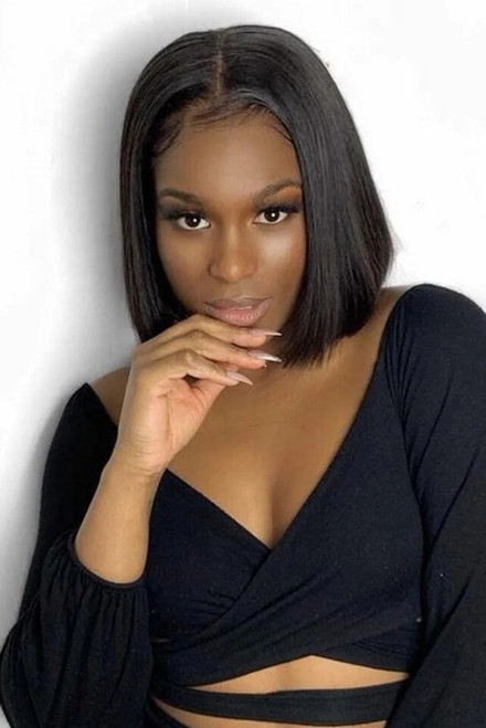 Brazilian Bone Straight Bob Full Frontal Lace Wig 10 Inches Brazilian Bone Straight Bob Full Frontal Lace Wig 10 Inches