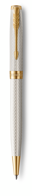 PARKER Sonnet Ballpoint Pen - Silver Mistral Gold Trim-NS2119796