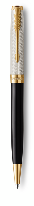 PARKER Sonnet Ballpoint Pen - Metal and Black Lacquer Gold Trim-NS2119787