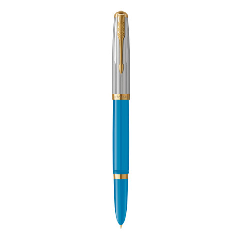 PARKER 51 Premium Fountain Pen - Turquoise Gold Trim-NS2169079 PARKER 51 Premium Fountain Pen - Turquoise Gold Trim-NS2169079