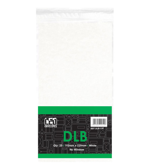 LEO DLB White Opaque Self Seal Envelopes PKT-25 - Pkt-25 LEO DLB White Opaque Self Seal Envelopes PKT-25 - Pkt-25