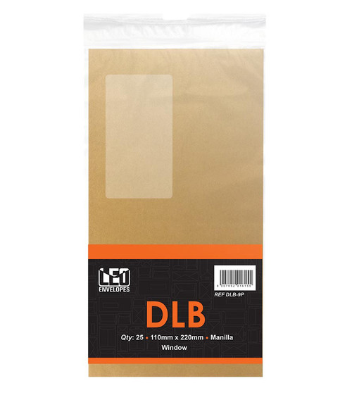 LEO DLB Manilla Window Self Seal Envelopes PKT-25 - Pkt-25 LEO DLB Manilla Window Self Seal Envelopes PKT-25 - Pkt-25