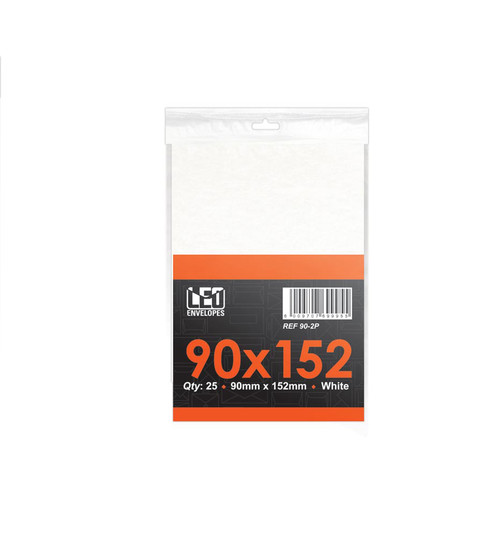 LEO 90x152 White Plain Envelopes  PKT-25