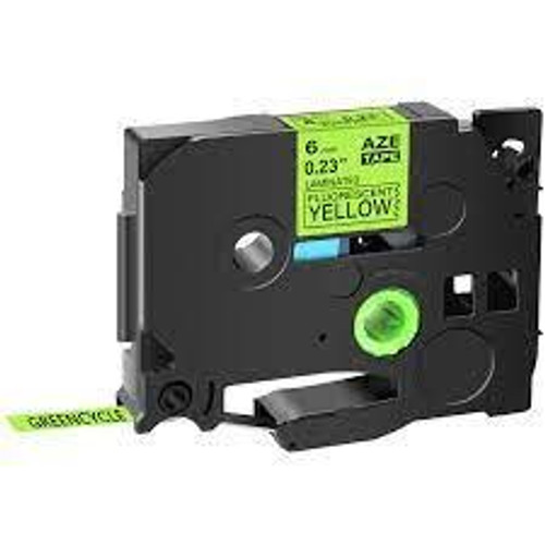 BROTHER Brother Compatible TZe-C11 6mm Black On Fluorescent Yellow P-Touch Tape BROTHER Brother Compatible TZe-C11 6mm Black On Fluorescent Yellow P-Touch Tape