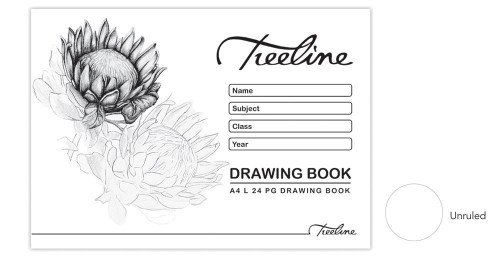 TREELINE Treeline A4 24pg Drawing Books - Pkt-25 TREELINE Treeline A4 24pg Drawing Books - Pkt-25
