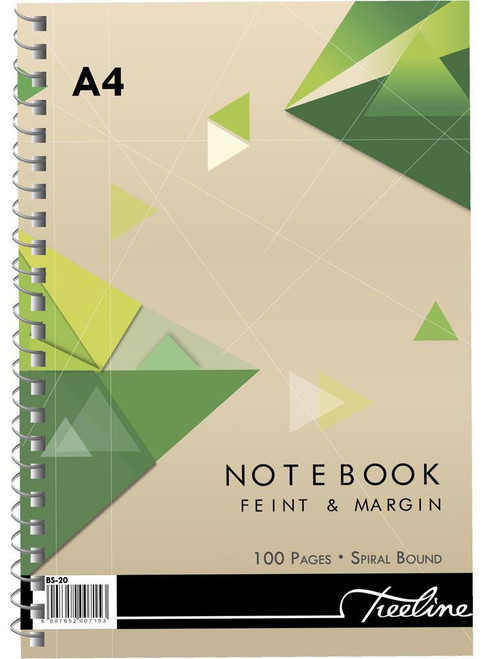 TREELINE Treeline A4 - 100 page - Wiro Notebook - Pkt-10 TREELINE Treeline A4 - 100 page - Wiro Notebook - Pkt-10