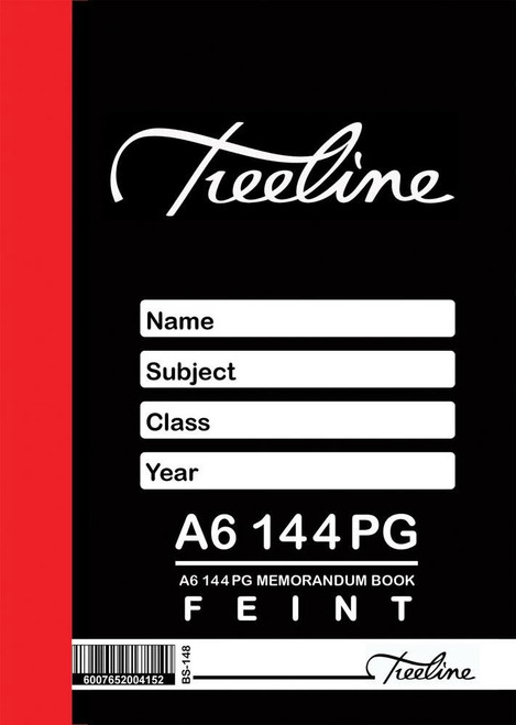 TREELINE Treeline A6 - 144 page - Memo Book - Feint Only  - Pkt-10  TREELINE Treeline A6 - 144 page - Memo Book - Feint Only  - Pkt-10