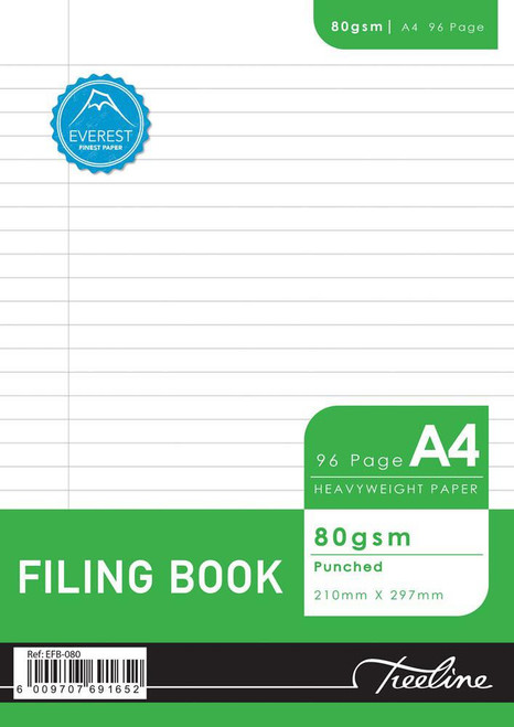 TREELINE Treeline A4 96 page Filing Book Punched - Pkt-5 TREELINE Treeline A4 96 page Filing Book Punched - Pkt-5