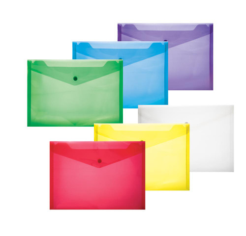 Treeline Asst. A4 Plastic Envelope with Stud