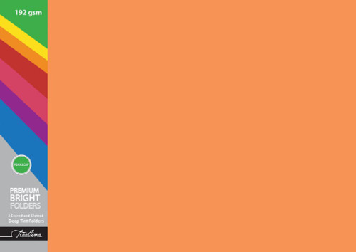 Treeline Premium Deep Tint Folder Orange 192gsm - Pkt-100 Treeline Premium Deep Tint Folder Orange 192gsm - Pkt-100