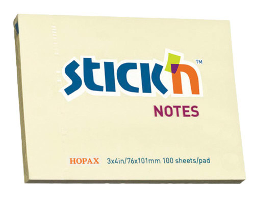 Stick 'N Yellow PASTEL 76x102mm pads - Pkt-12 Stick 'N Yellow PASTEL 76x102mm pads - Pkt-12