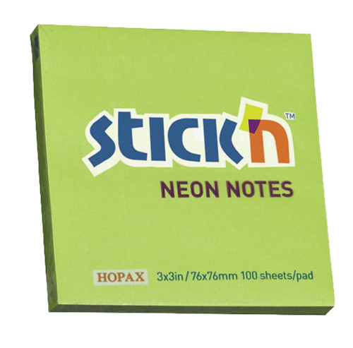 Stick 'N Lime NEON 76x76mm pads - Pkt-12 Stick 'N Lime NEON 76x76mm pads - Pkt-12