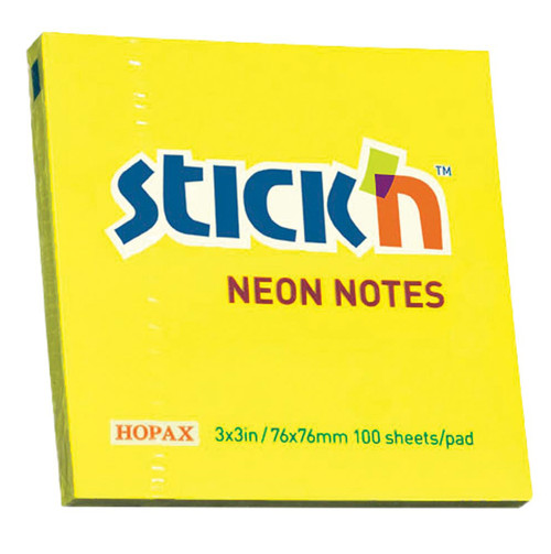 Stick 'N Lemon NEON 76x76mm pads - Pkt-12 Stick 'N Lemon NEON 76x76mm pads - Pkt-12