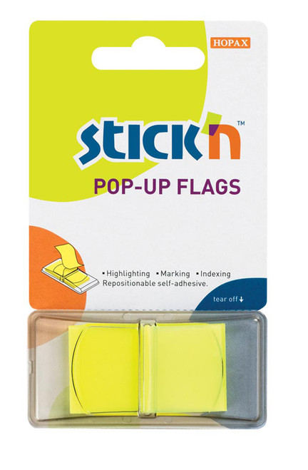 Stick 'N Pop-Up Flags neon Lemon (45mm x 25mm) - Box-12 Stick 'N Pop-Up Flags neon Lemon (45mm x 25mm) - Box-12