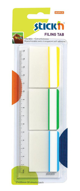Stick 'N Repositionable Hanging Filing Tabs (3 Asst Framed Colours) Stick 'N Repositionable Hanging Filing Tabs (3 Asst Framed Colours)
