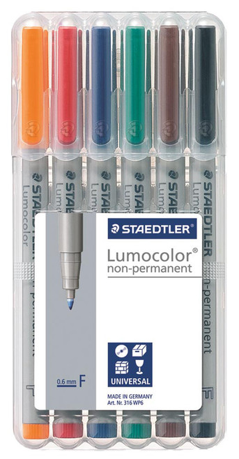 Staedtler Lumocolour Non Permanent Marker Fine Wallet-6 - Wallet Staedtler Lumocolour Non Permanent Marker Fine Wallet-6 - Wallet