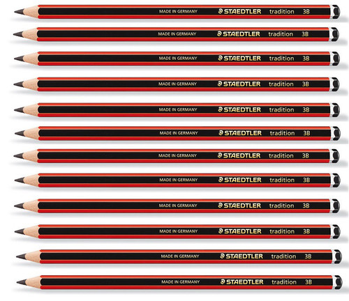 Staedtler 110-3B Tradition 3B Red/Blk Pencils - Box-12 Staedtler 110-3B Tradition 3B Red/Blk Pencils - Box-12